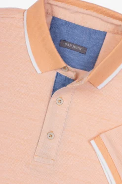 Apricot contrasting collar and profiles polo shirt