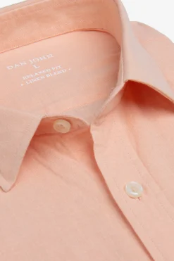 Apricot linen blend shirt