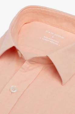 Apricot linen blend shirt