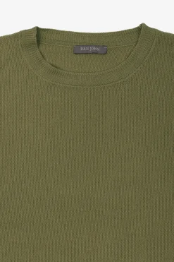 Army green honeycomb knit t-shirt