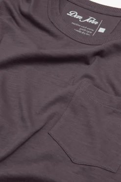Aubergine crew-neck T-shirt with chest pocket