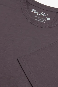 Aubergine crew-neck T-shirt with chest pocket