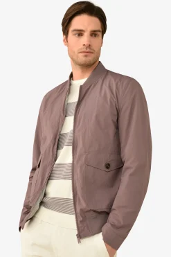 Aubergine Flap Pockets Bomber Jacket