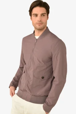 Aubergine Flap Pockets Bomber Jacket