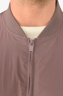 Aubergine Flap Pockets Bomber Jacket