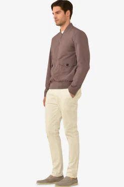 Aubergine Flap Pockets Bomber Jacket