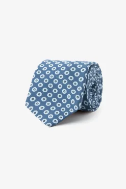 Avion blue circles print tie