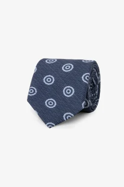 Avion circles print Herringbone tie