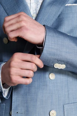 Avion denim effect double-breasted blazer
