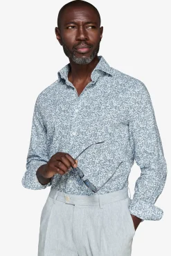 Avion floral print linen blend shirt