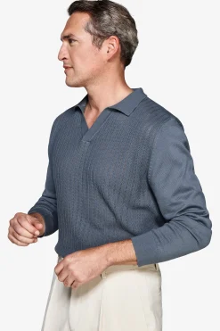 Avion Herringbone knit polo shirt
