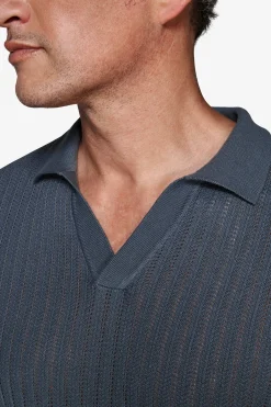 Avion Herringbone knit polo shirt