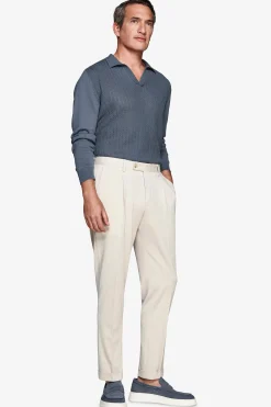 Avion Herringbone knit polo shirt