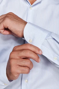 Azure micro stripes shirt