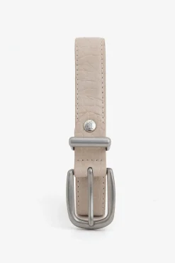 Beige crocodile print belt