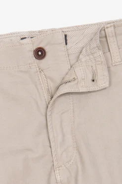 Beige Herringbone cargo Bermuda shorts