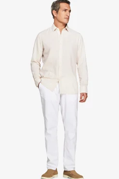 Beige linen blend relaxed shirt
