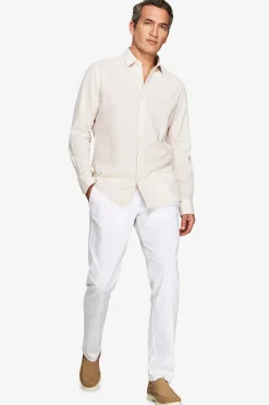 Beige linen blend relaxed shirt