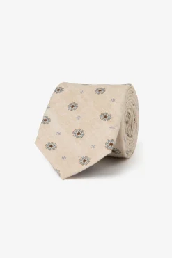 Beige macro circles tie