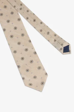 Beige macro circles tie