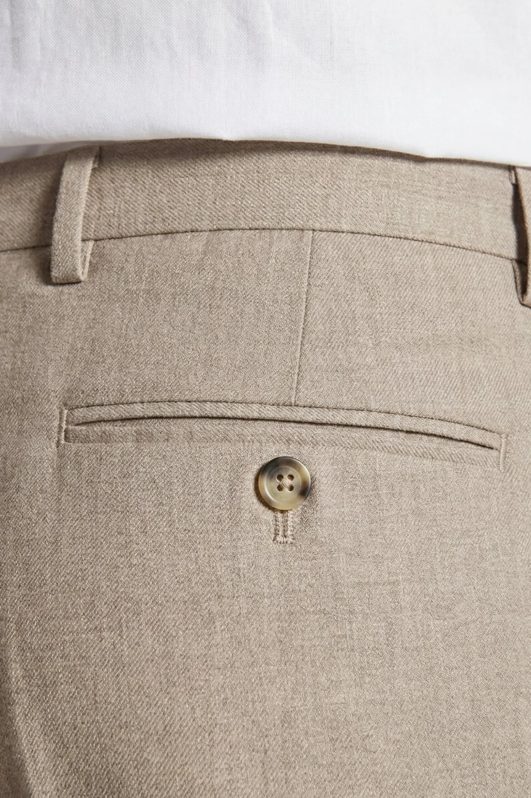 Beige melange canvas suit trousers