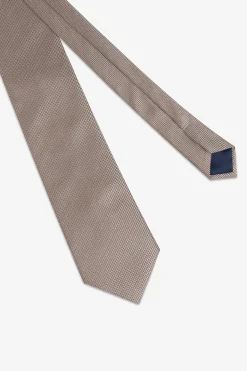 Beige micro pattern tie