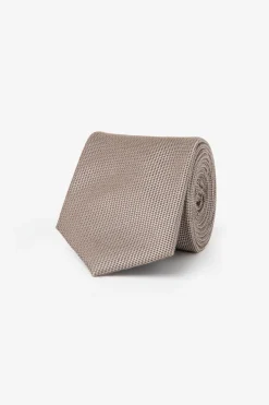 Beige micro pattern tie