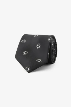 Black diamond pattern tie