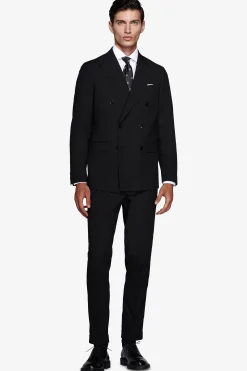 Black double-breasted blazer
