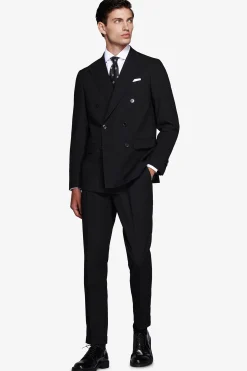 Black double-breasted blazer