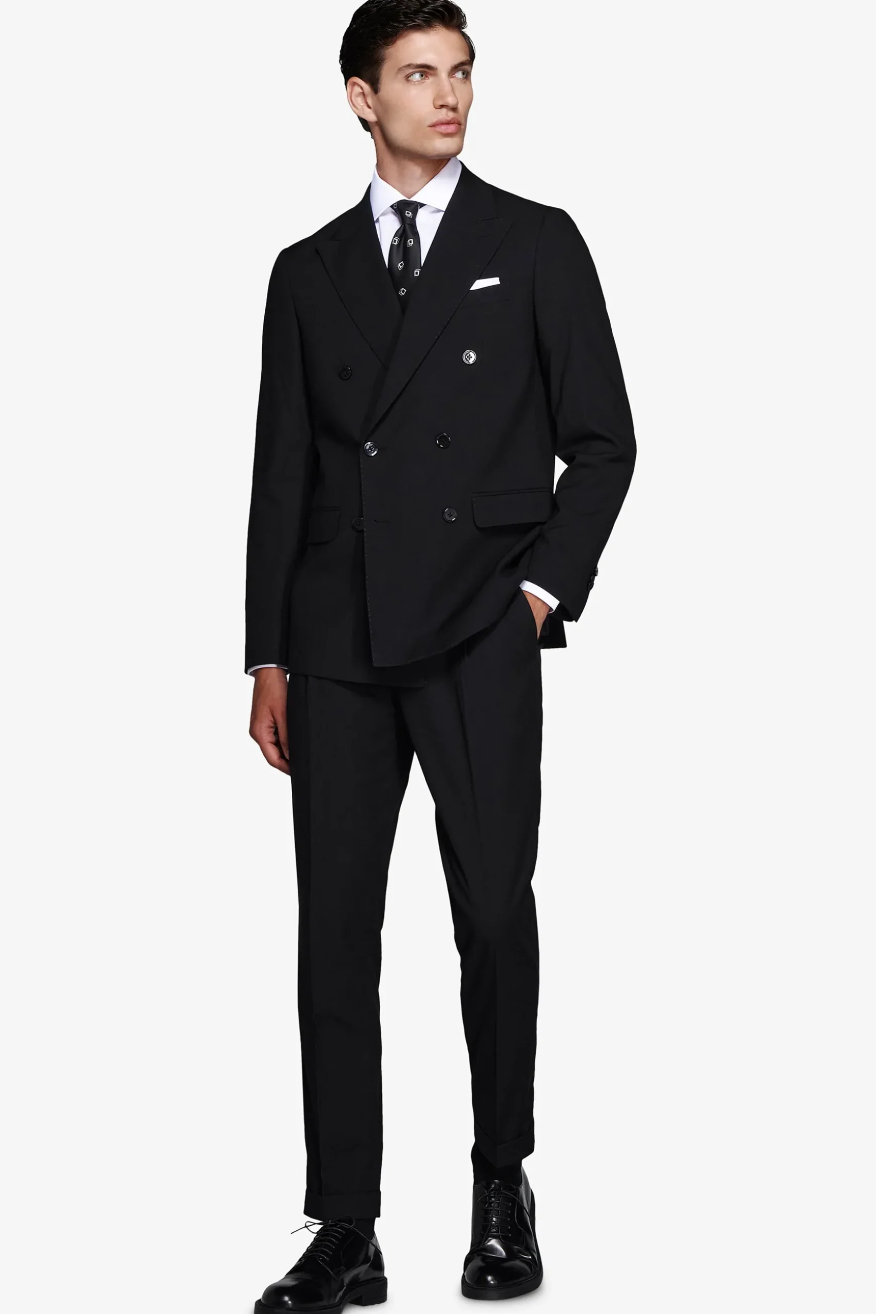Black double-breasted blazer