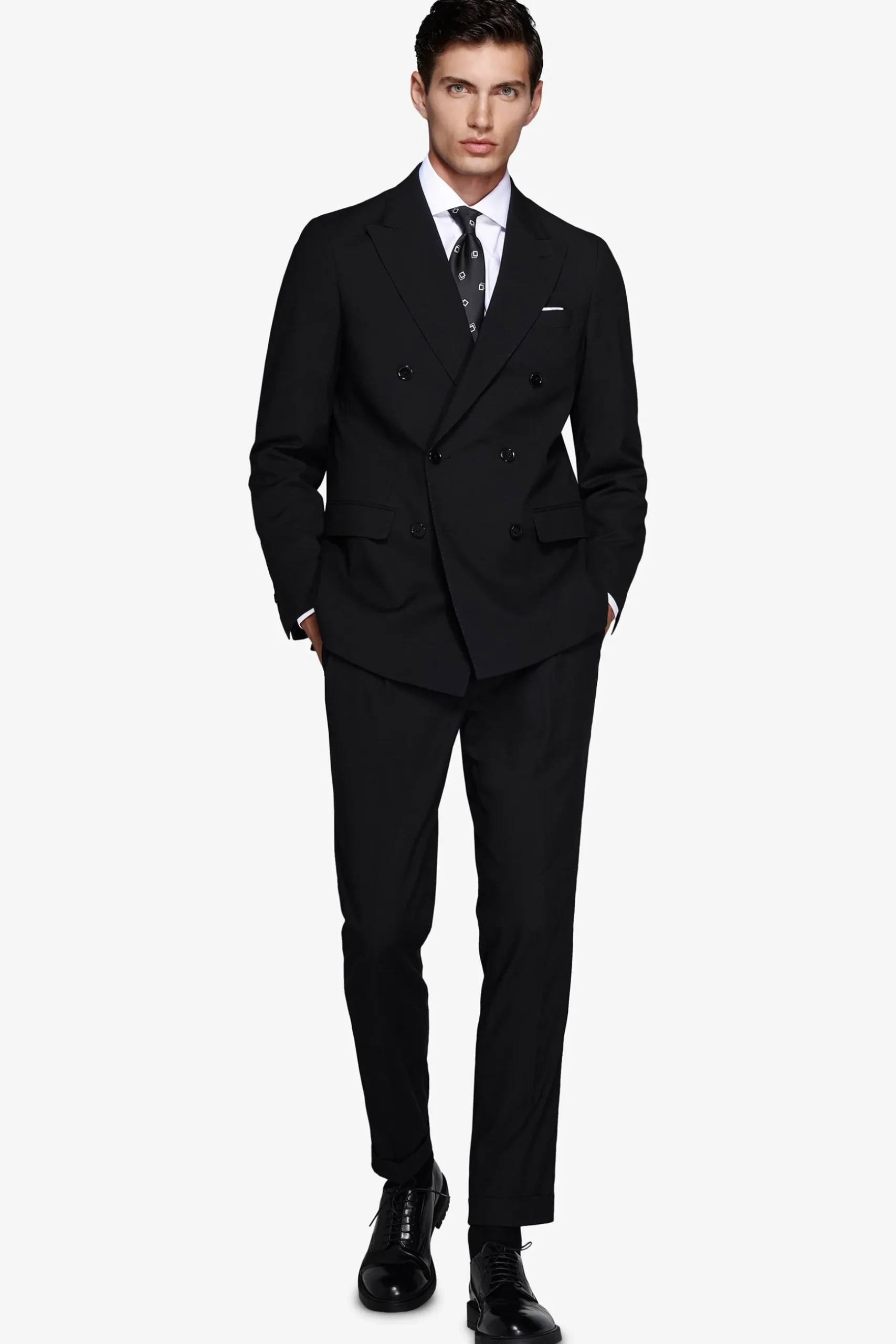 Black double-breasted blazer