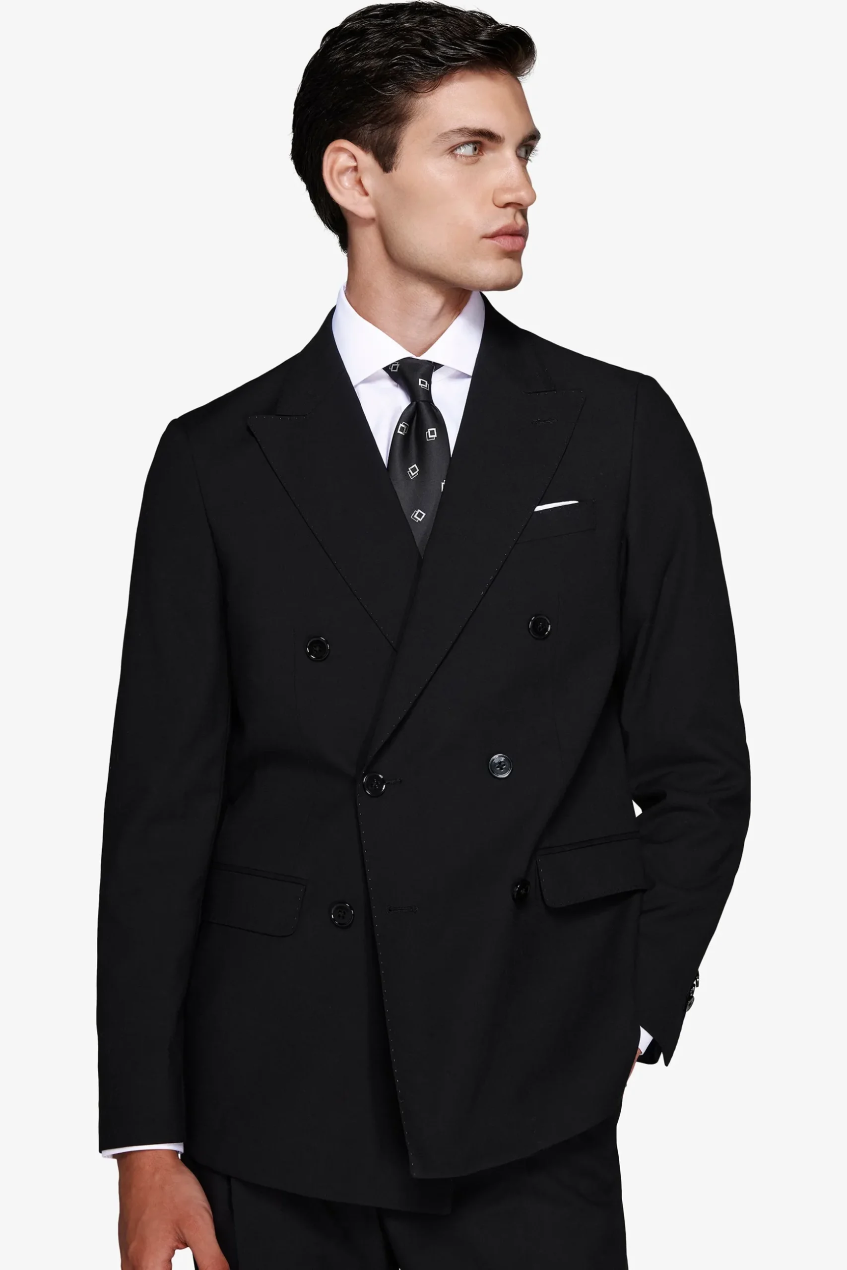 Black double-breasted blazer