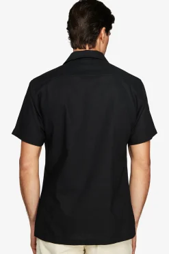 Black Hawaiian linen blend shirt