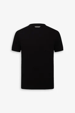 Black melange knit t-shirt