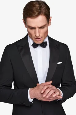 Black peak lapel tuxedo