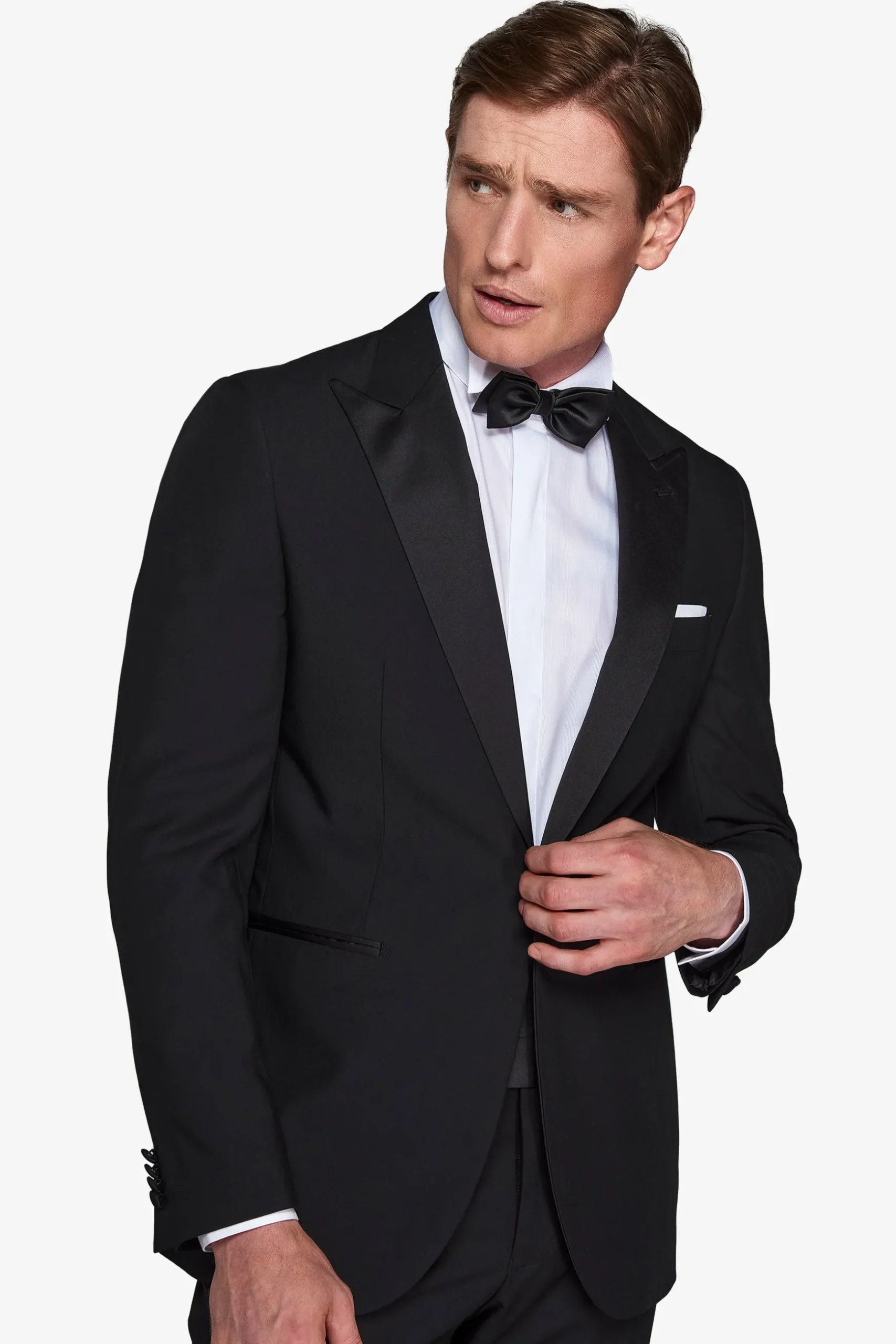 Black peak lapel tuxedo