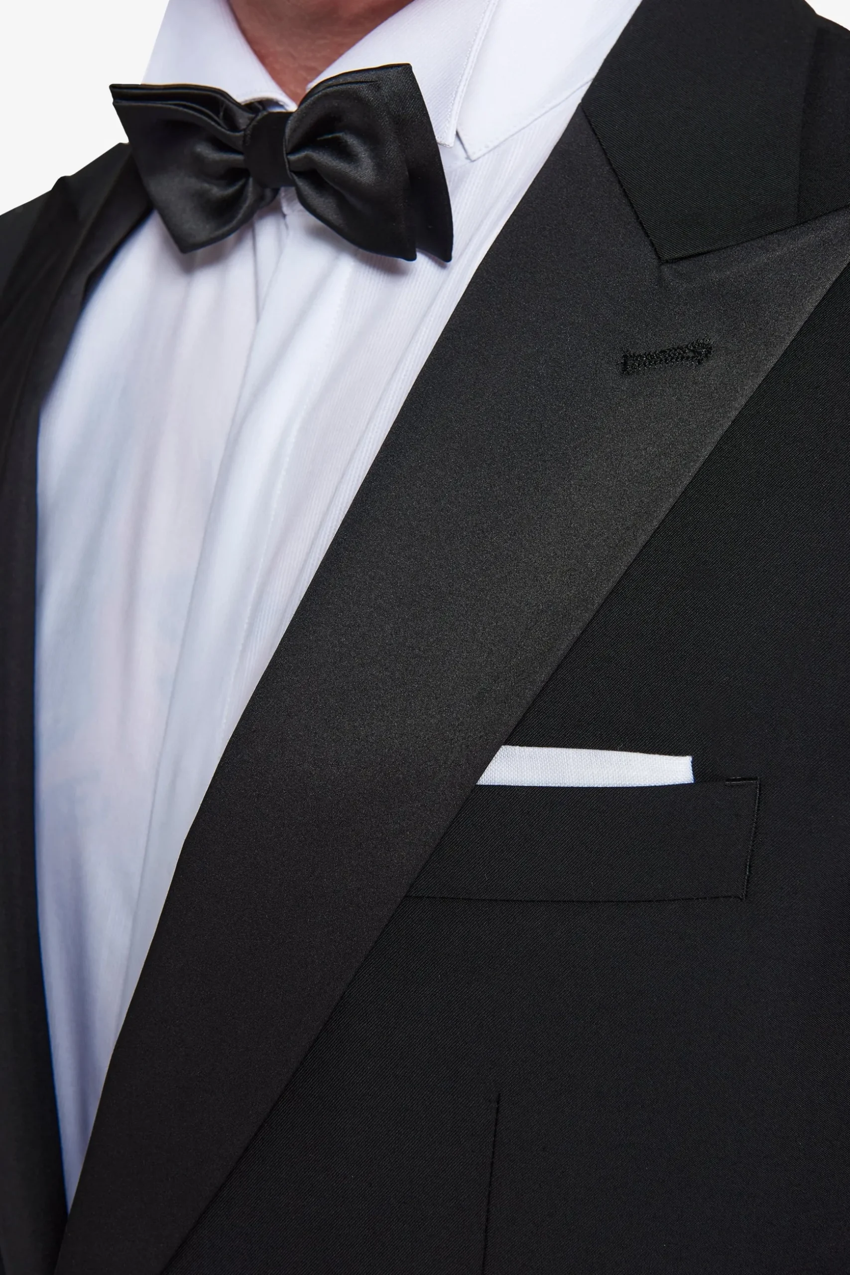 Black peak lapel tuxedo