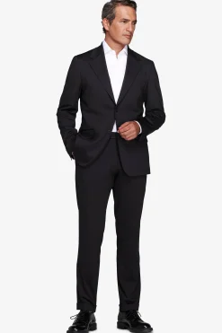 Black relax tech stretch jersey slim suit blazer