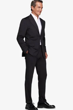 Black relax tech stretch jersey slim suit blazer