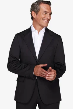 Black relax tech stretch jersey slim suit blazer