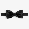 Black satin bow tie