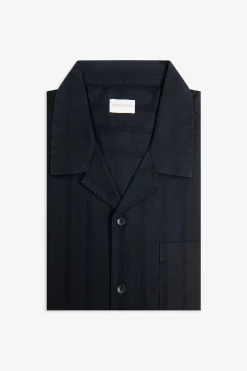 Black woven Hawaiian shirt