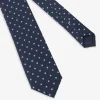 Blue all-over micro-flower jacquard tie