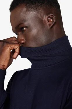 Blue basic turtleneck
