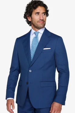 Blue birdseye regular fit suit blazer