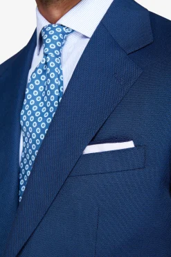Blue birdseye regular fit suit blazer