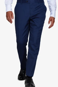 Blue birdseye suit trousers