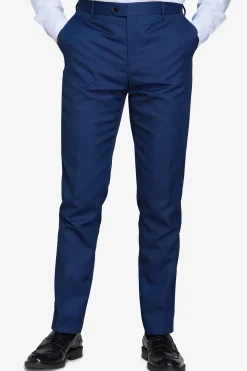 Blue birdseye suit trousers