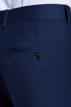 Blue birdseye suit trousers